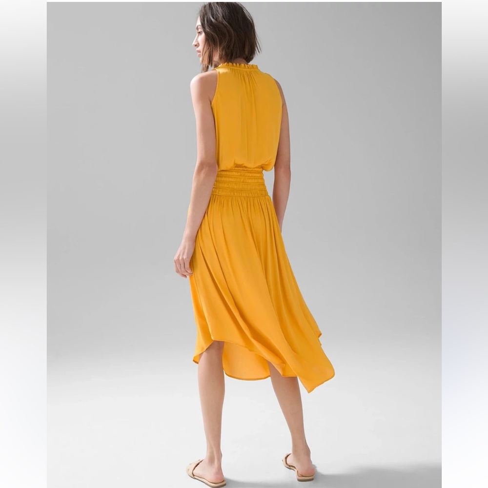 White House black market Elegant Yellow Women's long dress NWT - Picture 4 of 9